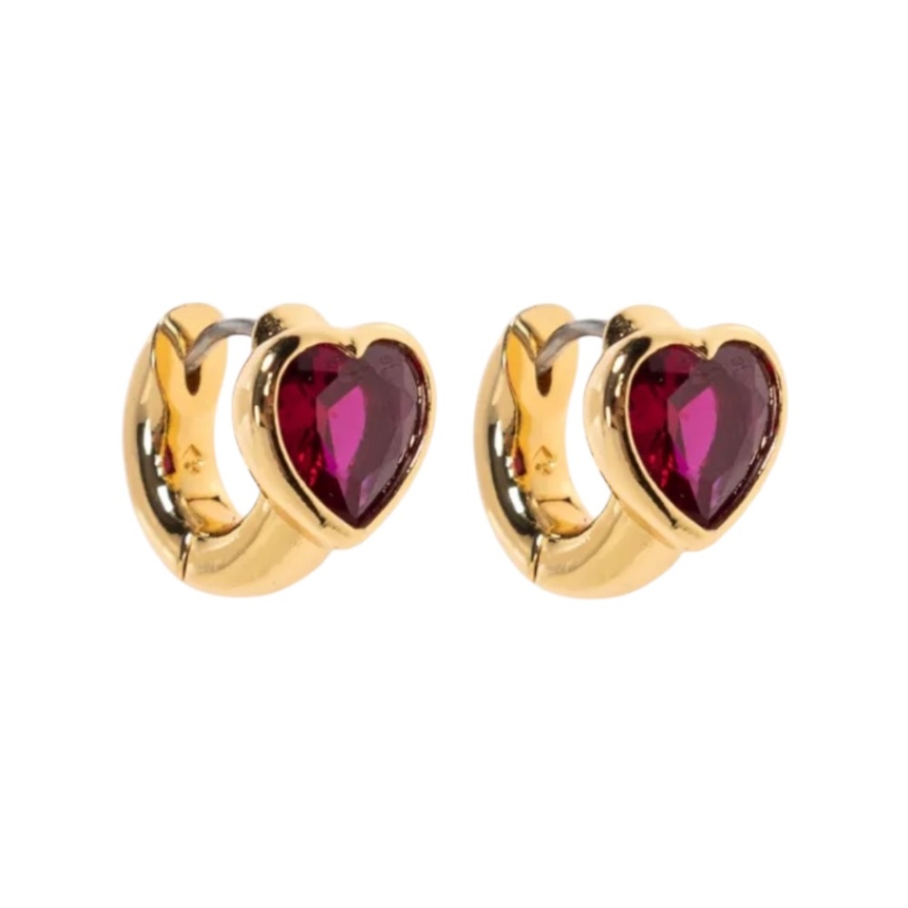Kate Spade heart-motif hoop earrings.